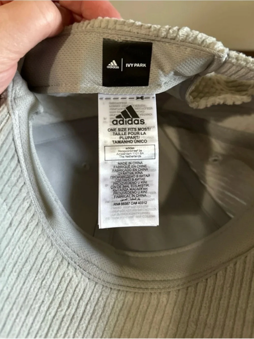 IVY PARK Neutral Corduroy Baseball Cap in Cream